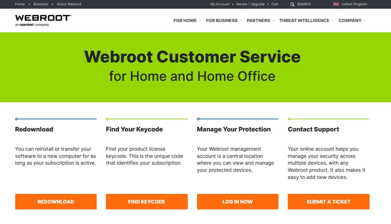 Webroot support 