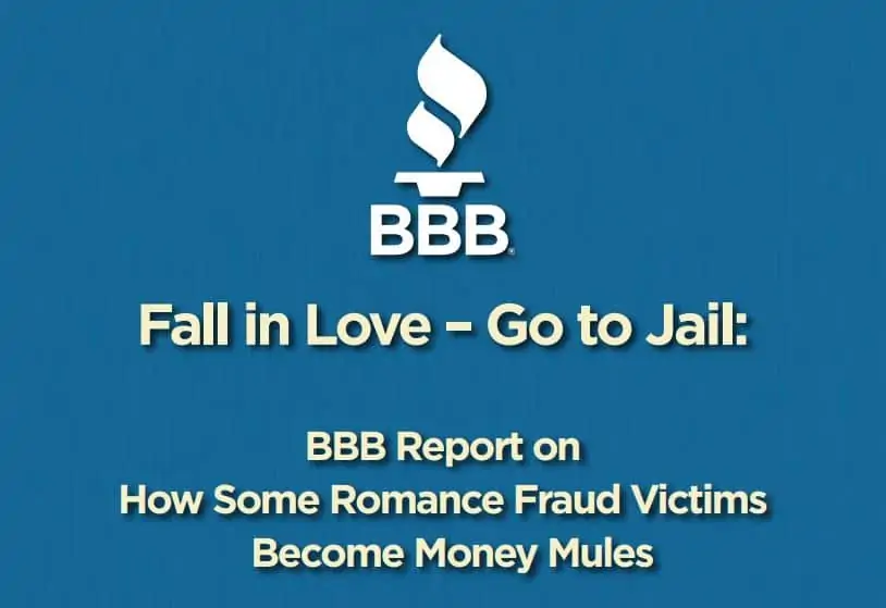 Informe de BBB sobre fraude romántico y mulas de dinero.