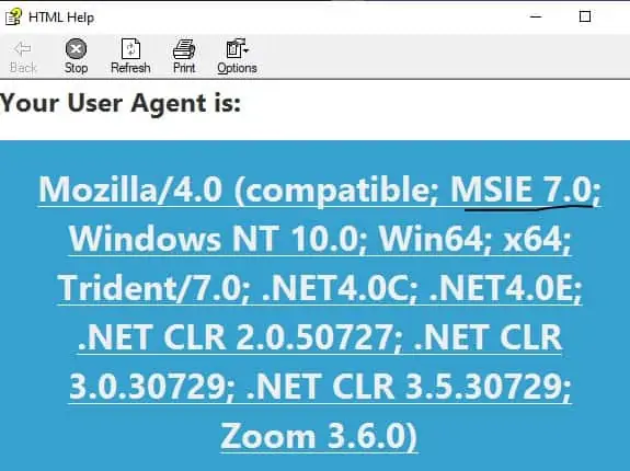 ie7 user agent