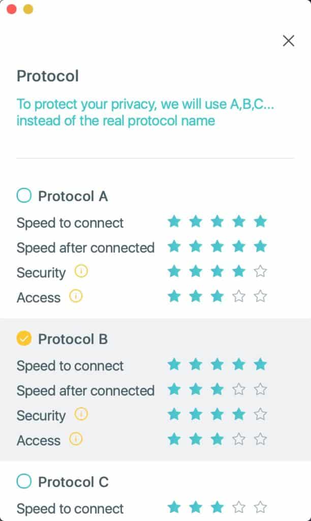 X-VPN - App - Protocols