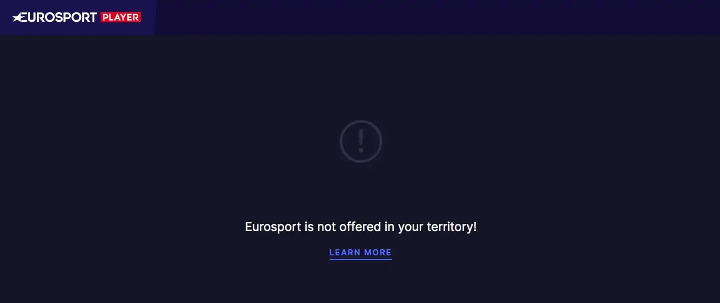 Eurosport Player geographic restriction