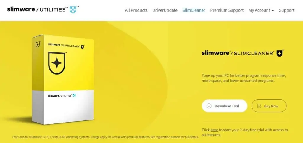 Slimware SLIMCLEANER homepage.