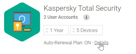 Renouvellement automatique de Kaspersky