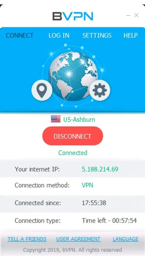 bVPN - App - Connected