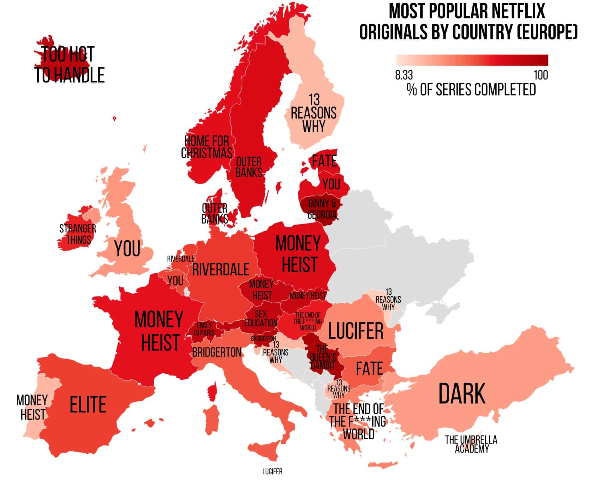 Most popular Netflix Originals in Europe