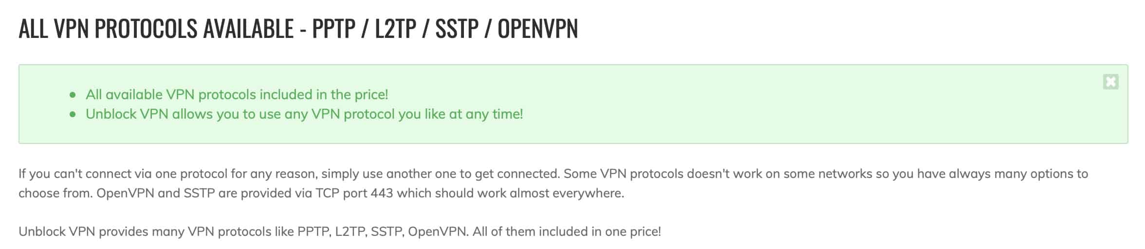UnblockVPN - VPN Protocols