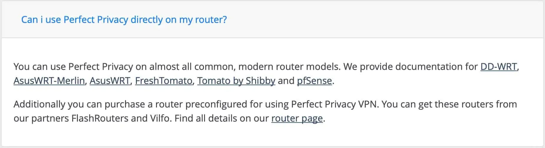 PerfectPrivacy - Routers