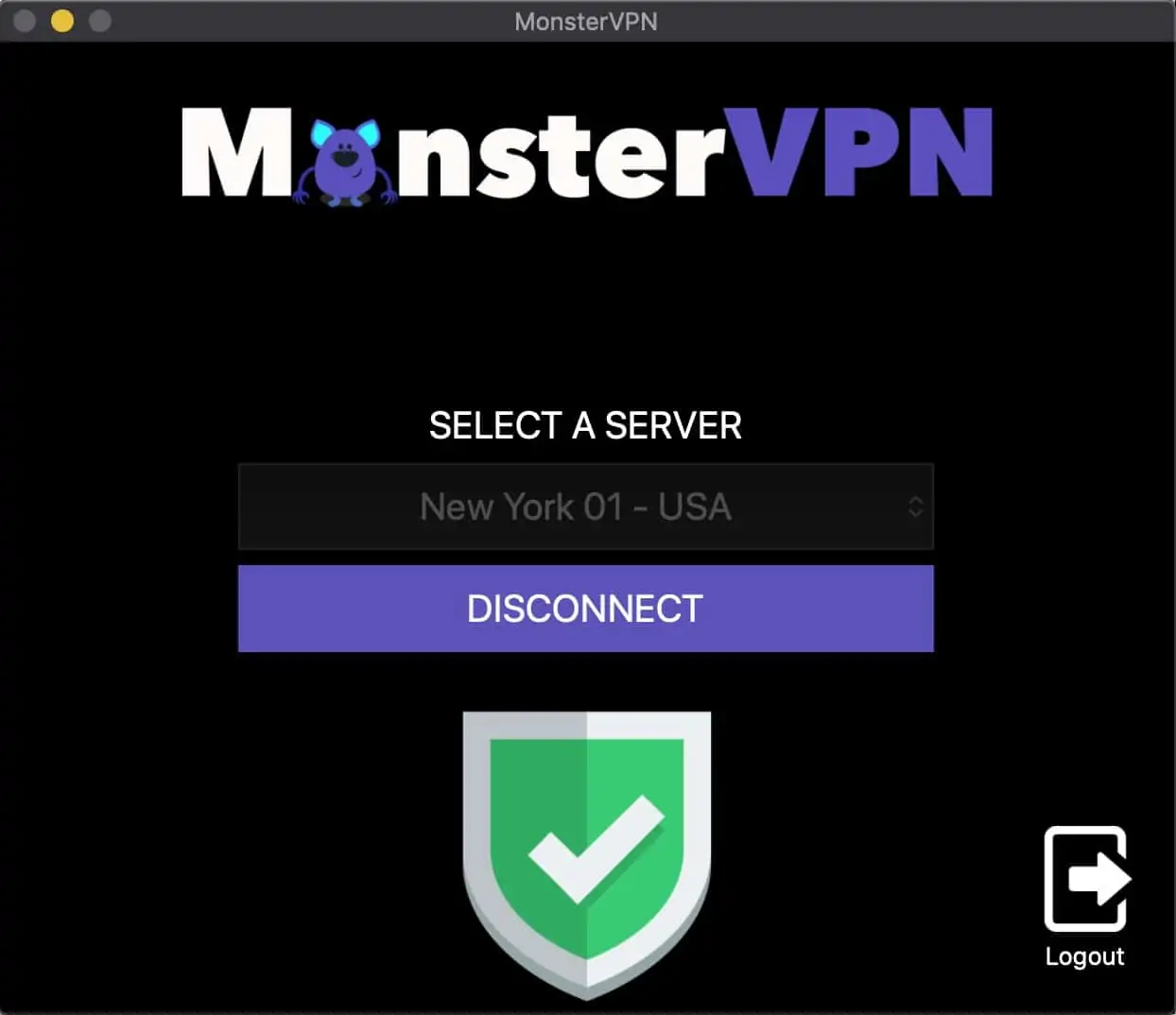 MonsterVPN - App - Connected