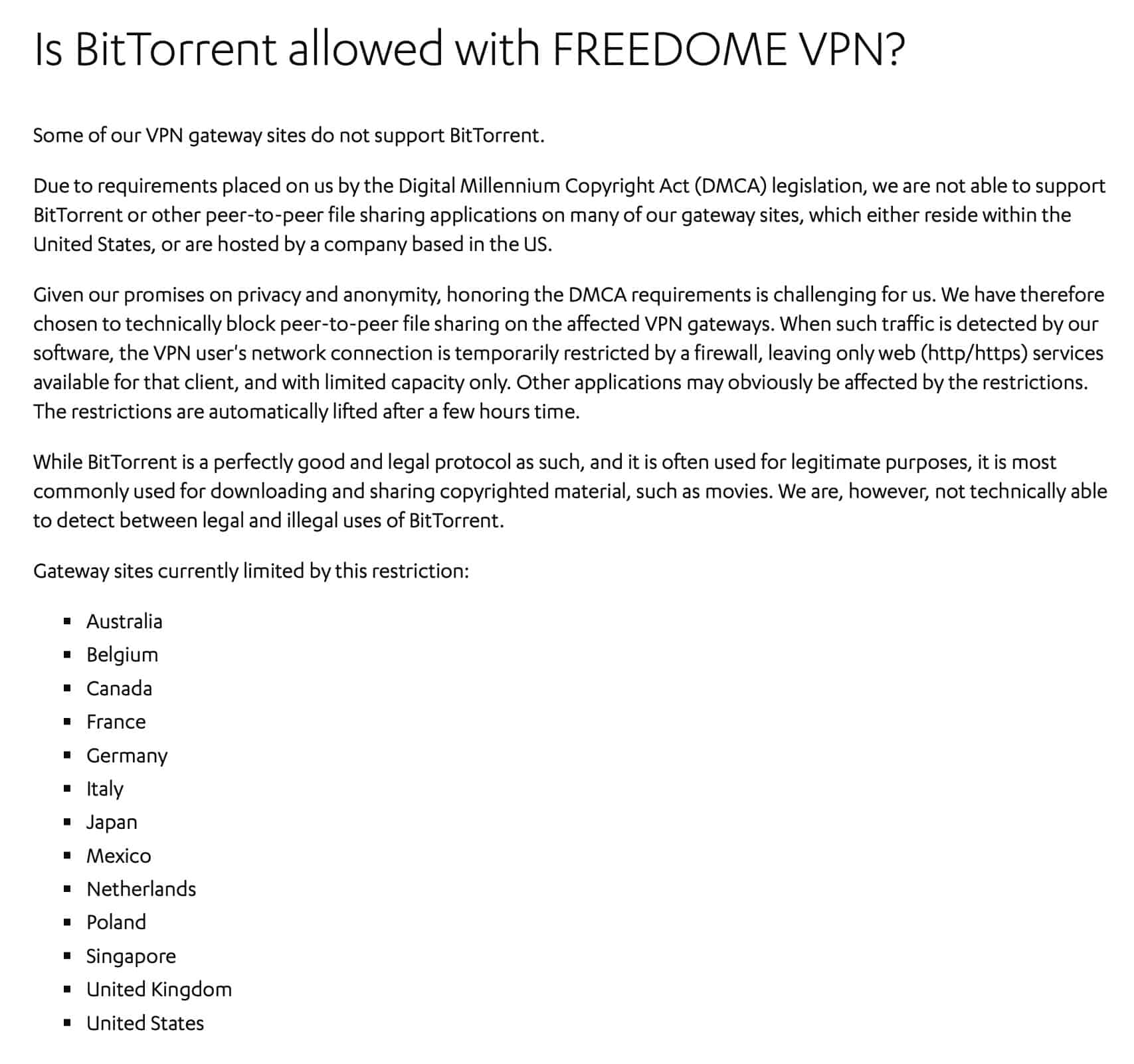 Freedome - Torrenting