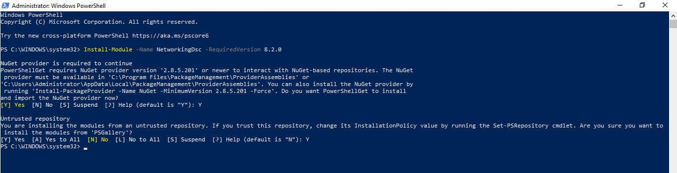 how to install NetworkingDsc module from PowerShell Gallery