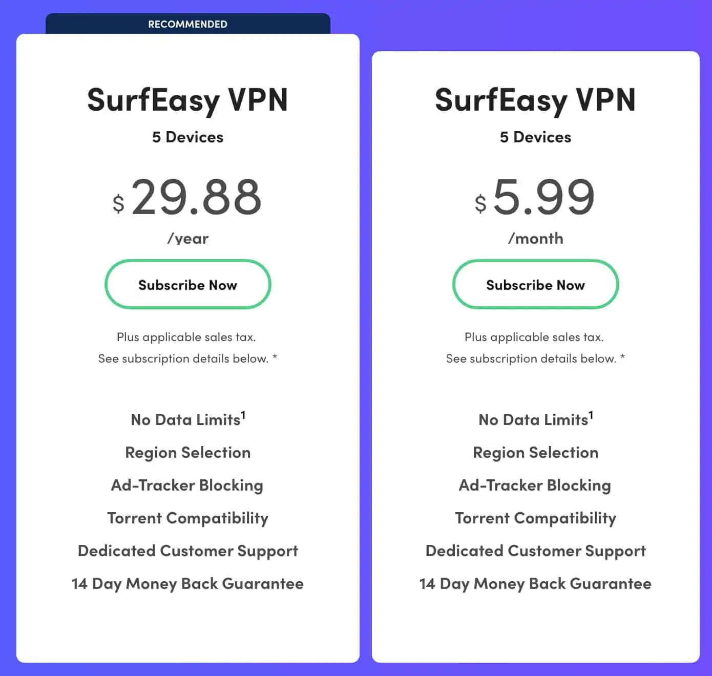 SurfEasy - Pricing