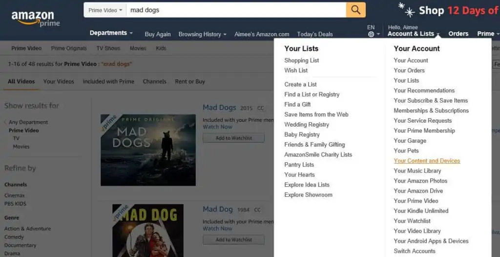 Amazon Prime Video Screenshot