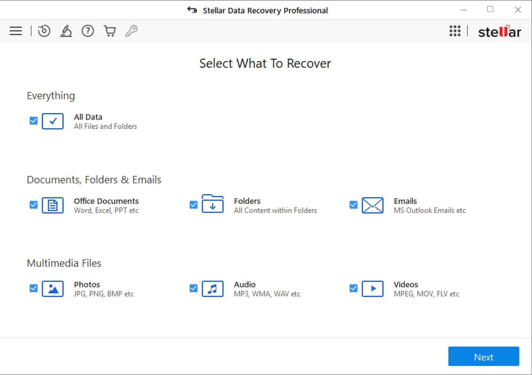 Stellar Data Recovery Windows - What to Recover