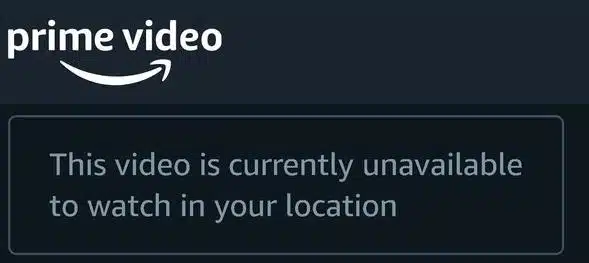 Prime video unavailable