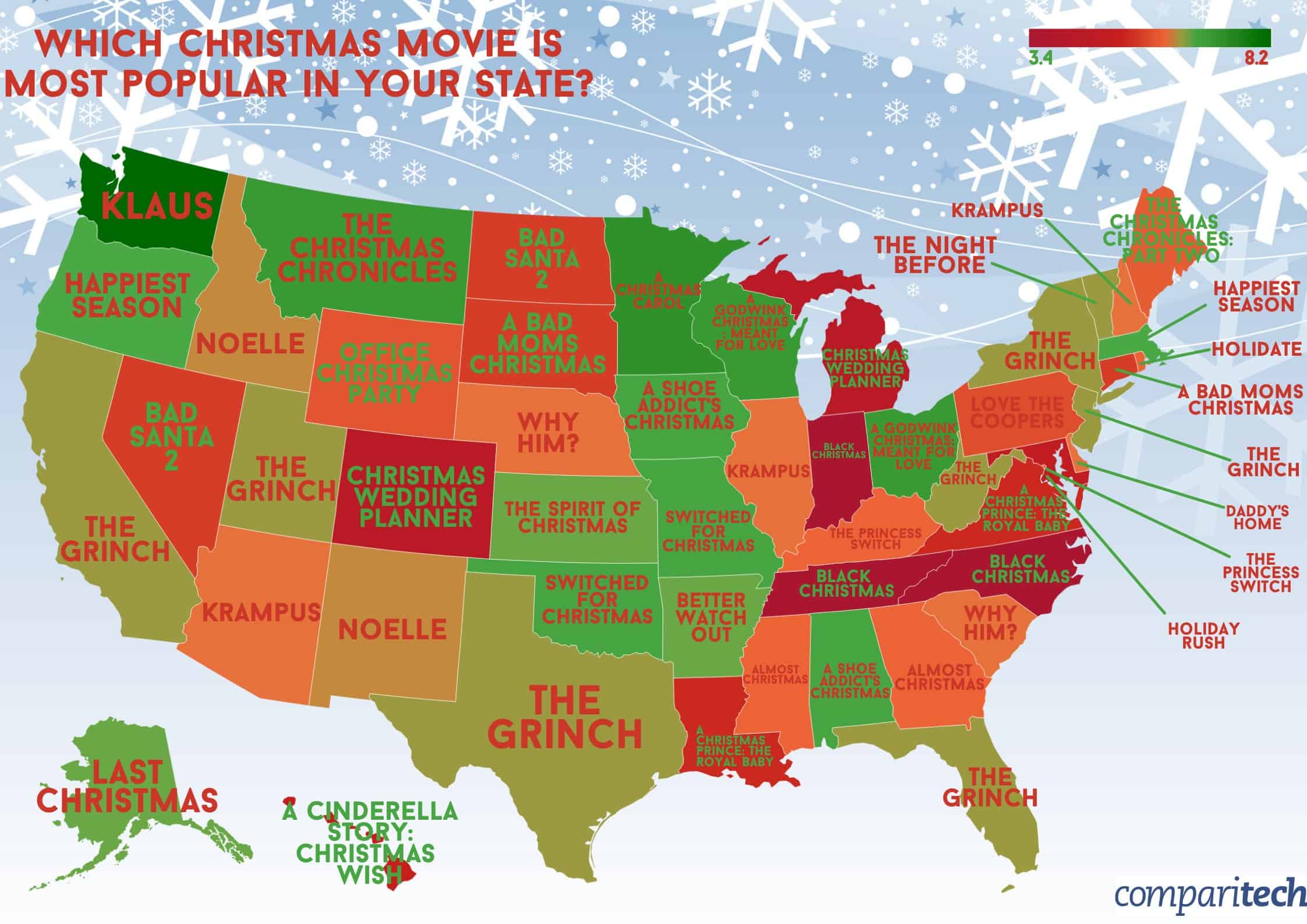 which christmas movie is most popular in your state