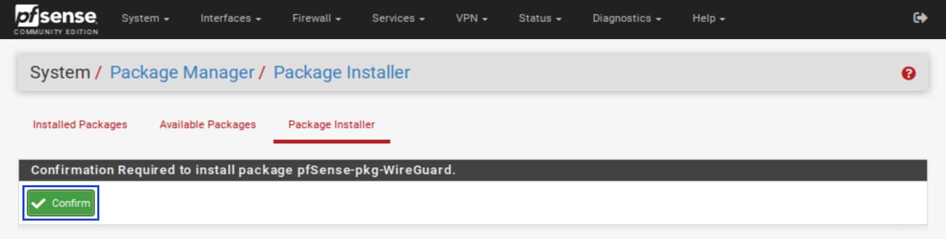 pfSense_WireGuard - Package Manager 4