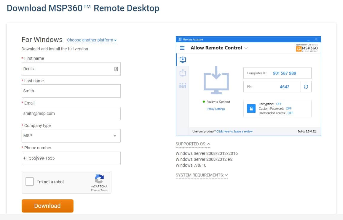 MSP360 Remote Desktop