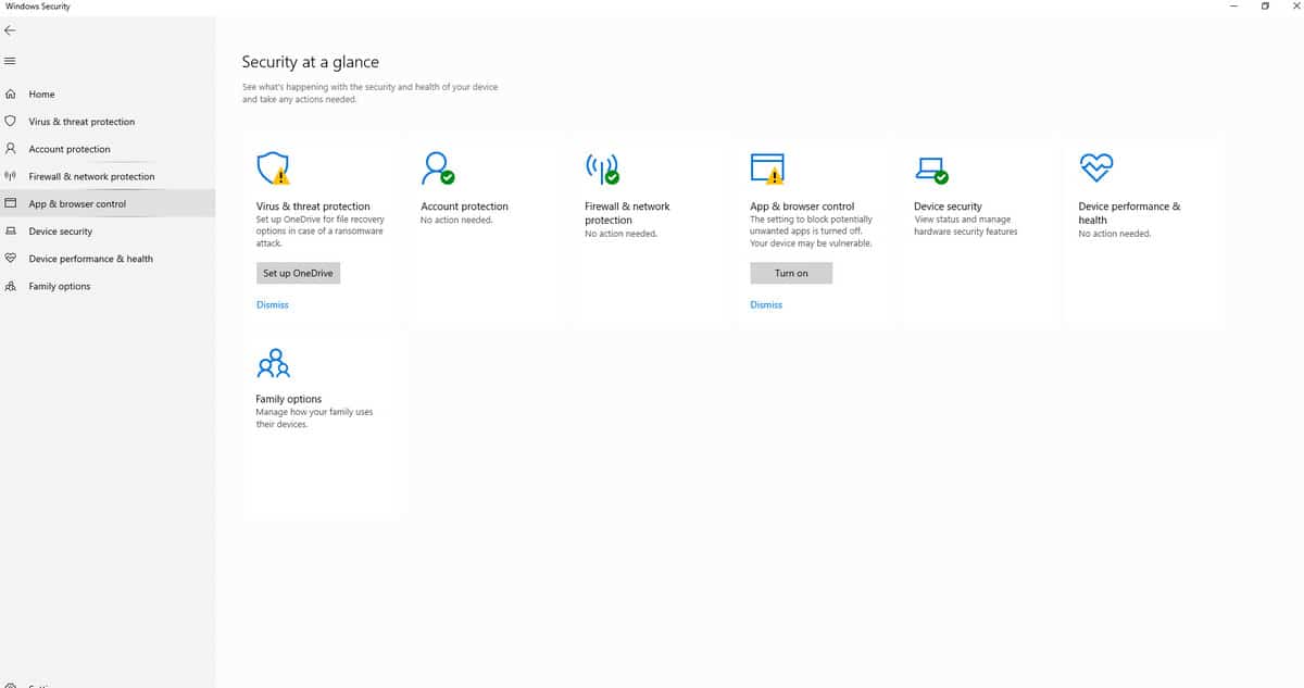 Windows Security at a glance