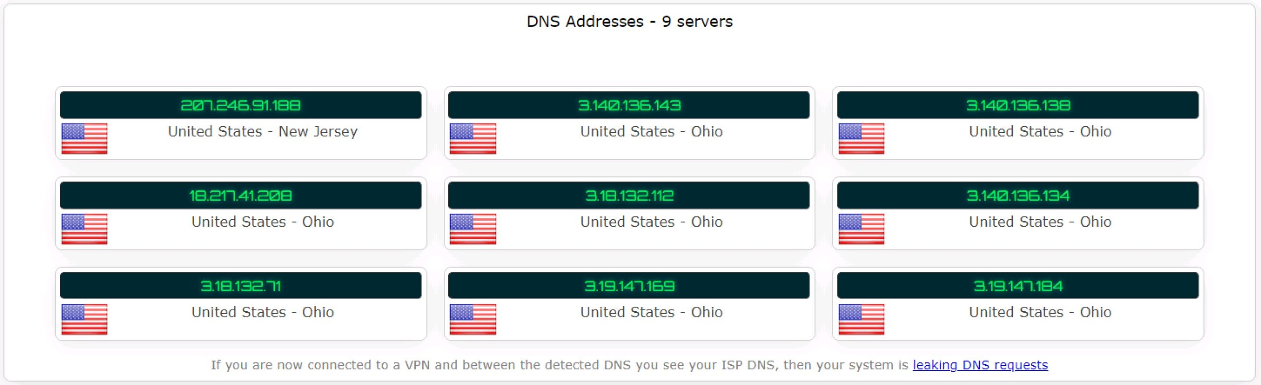 ClearVPN - DNS Test - With VPN 2