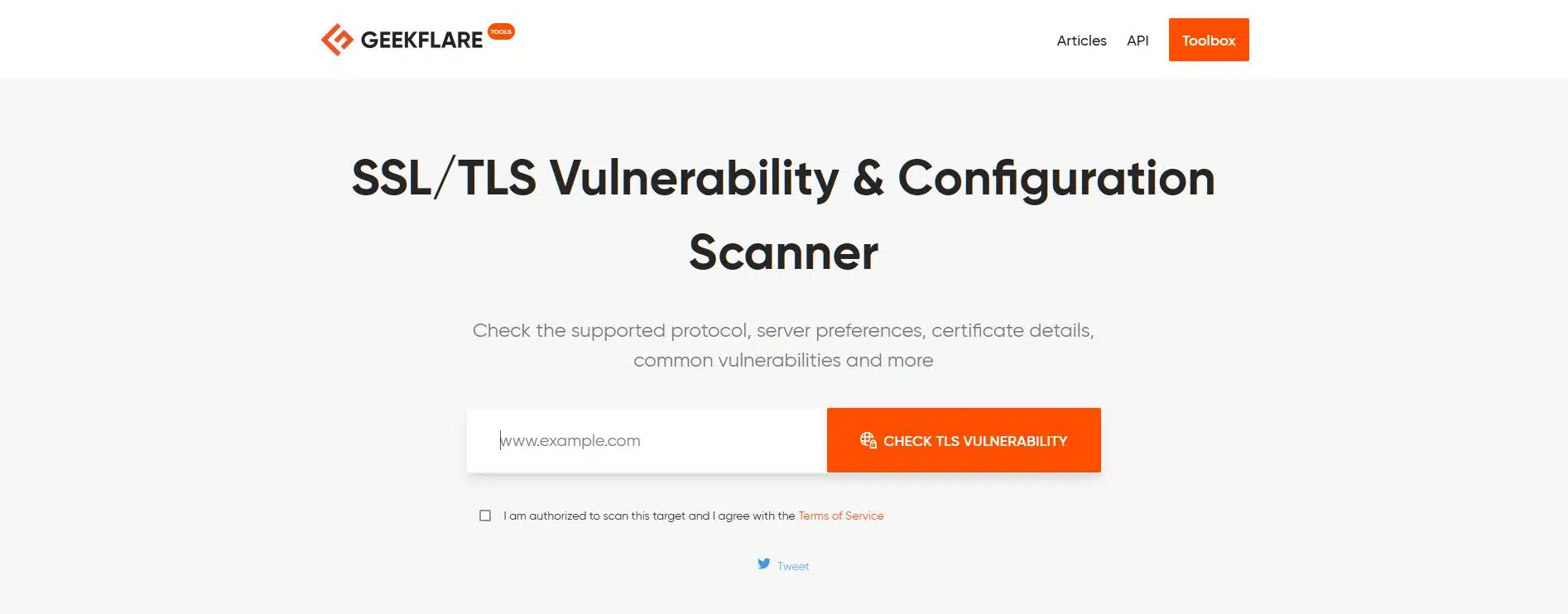 Geekflare SSL TLS vulnerability and Configuration Scanner