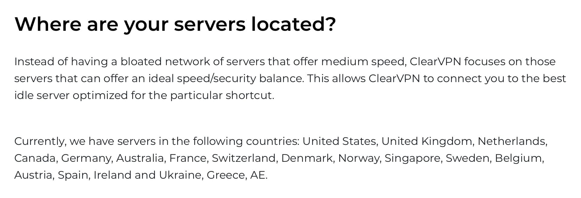 ClearVPN - Servers