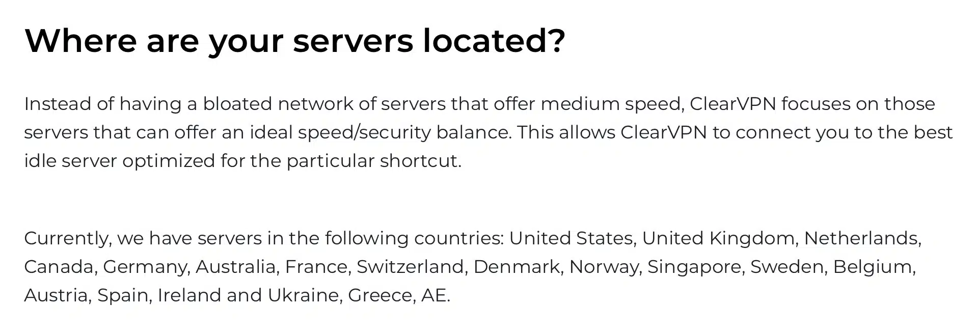 ClearVPN - Servers