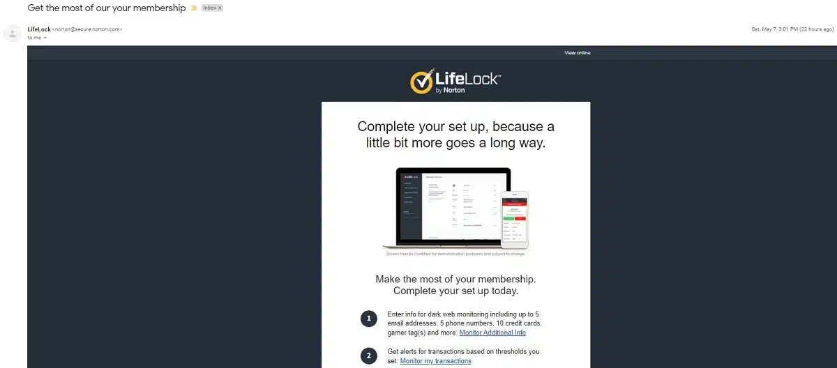 LifeLock Marketing Emails