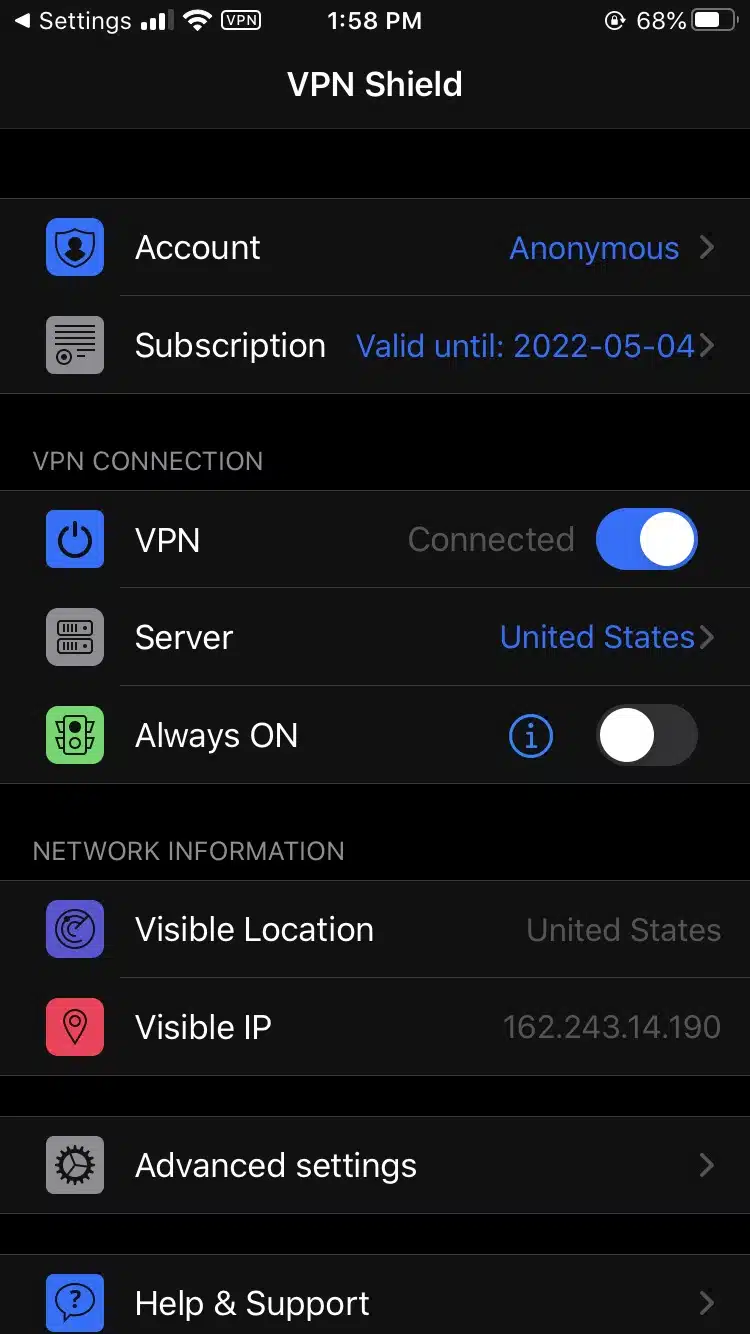 VPN Shield - Mobile App