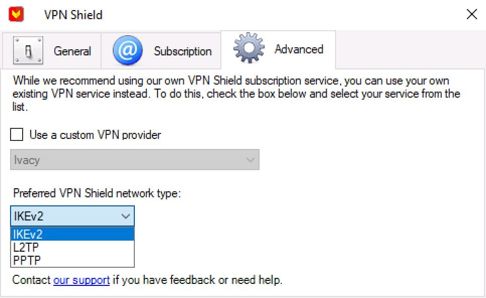 VPN Shield - Windows App - Settings
