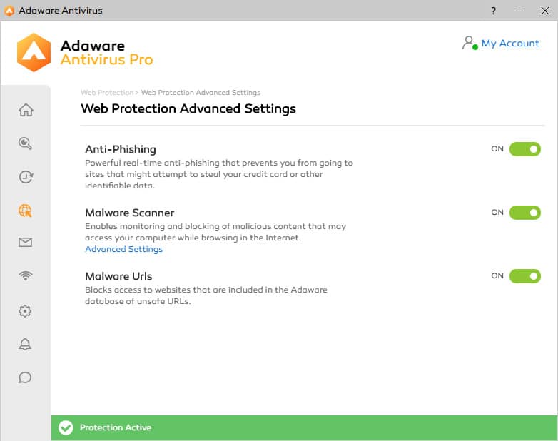 Adaware web protection
