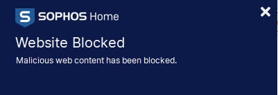 sophos eicar website blocked
