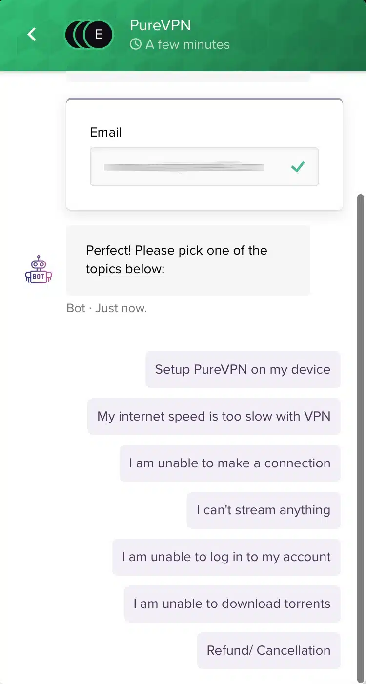 PureVPN - Support Chat