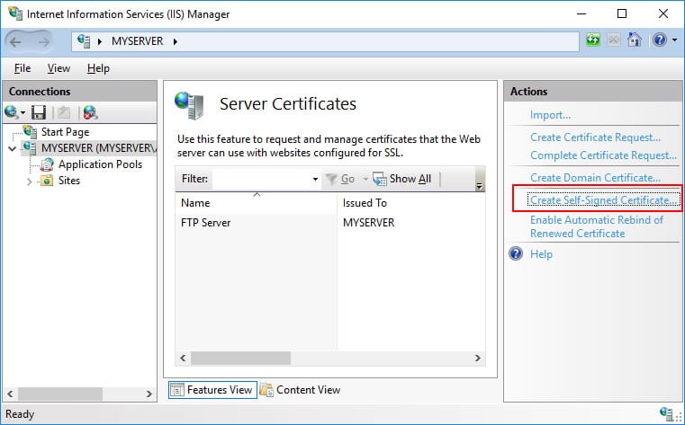 Internet Information Services (IIS) Manager