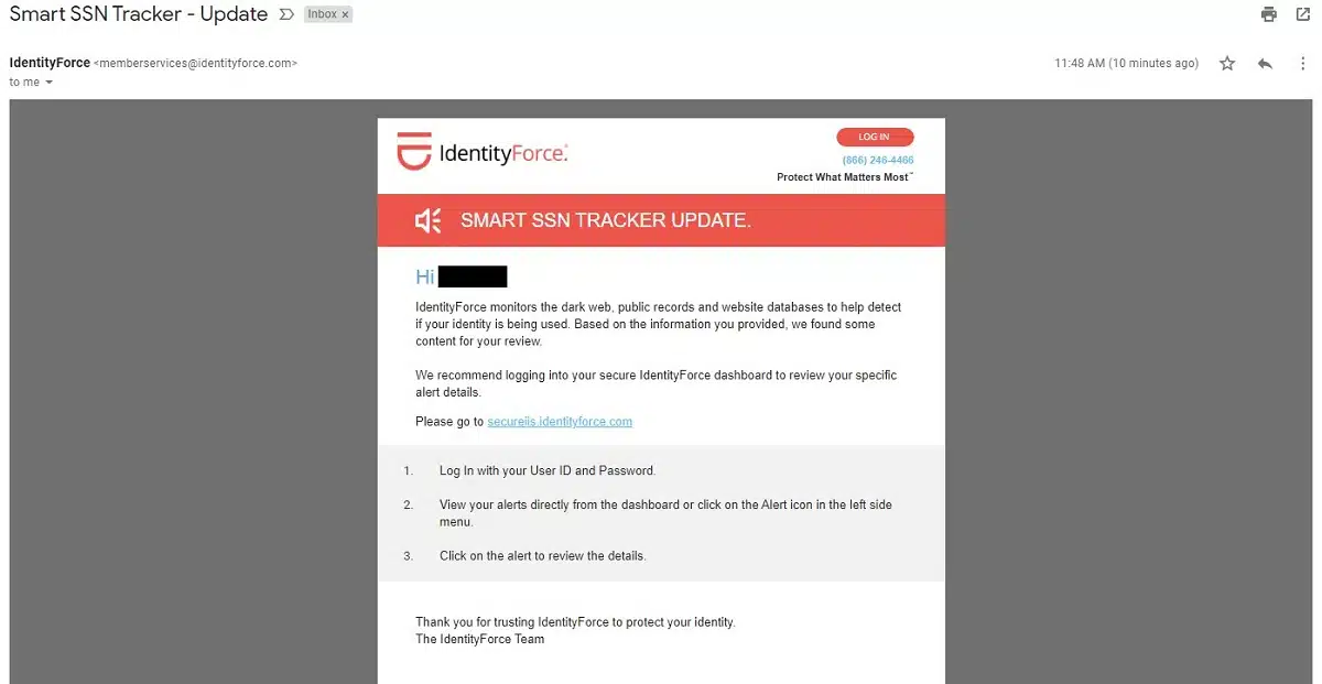 IdentityForce Email