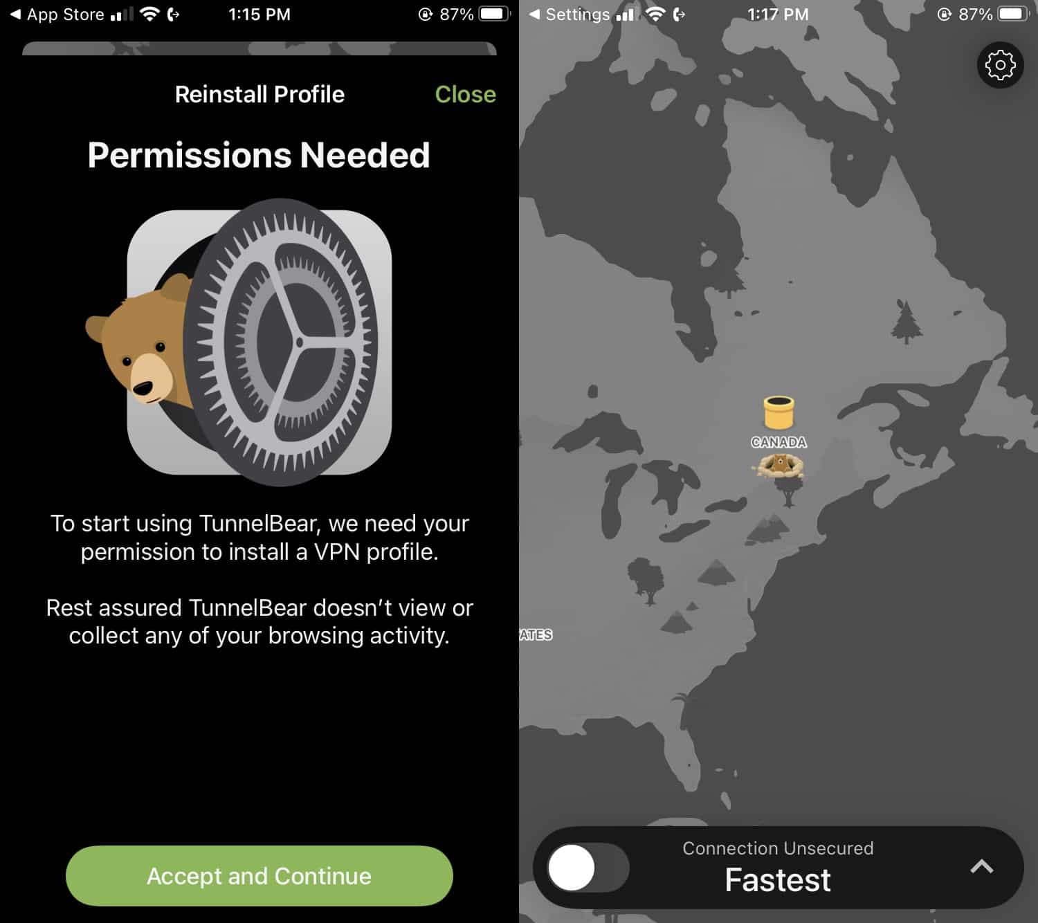 TunnelBear - App - Mobile - 1