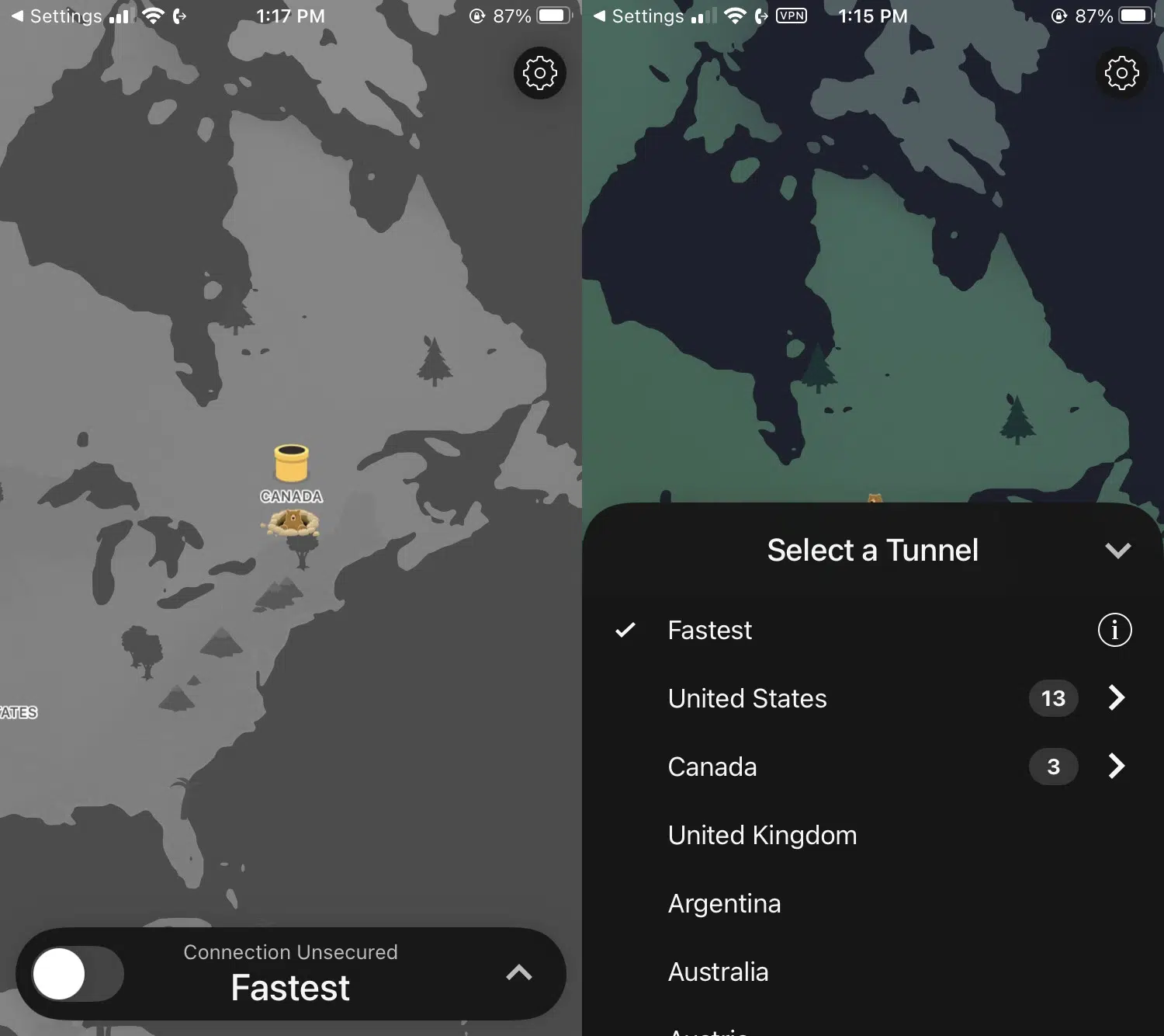 TunnelBear - App - Mobile - 2