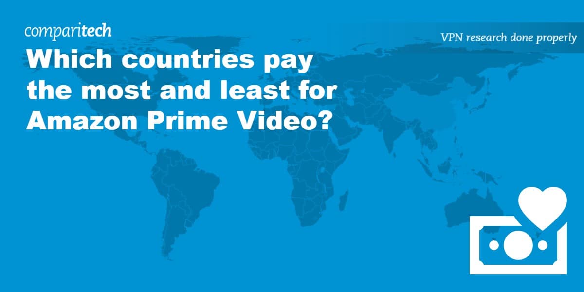 Which countries pay the most and least for Amazon Prime Video_