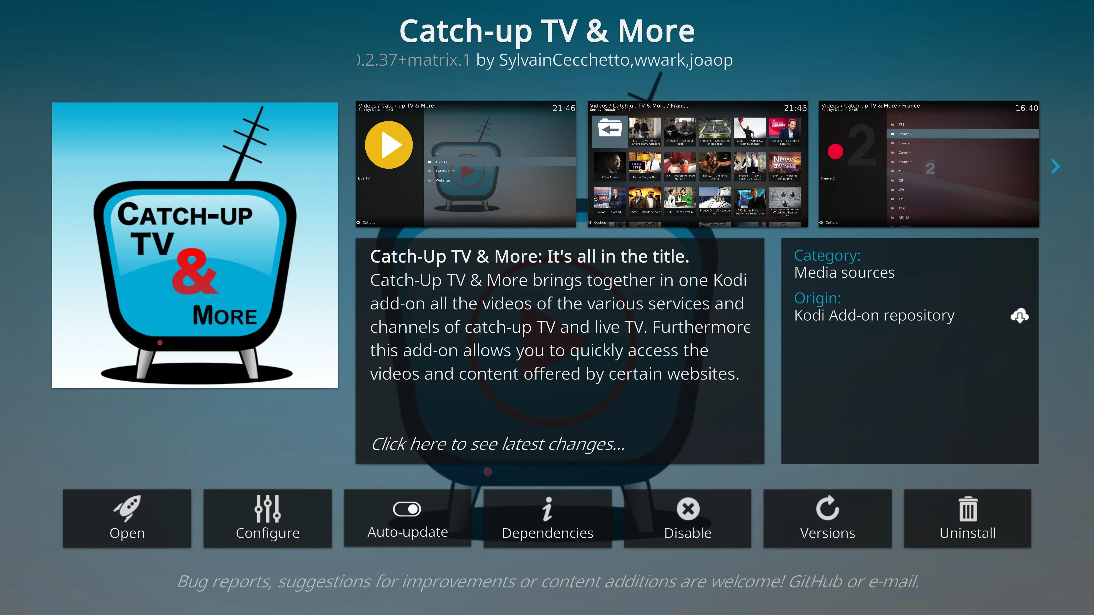 Kodi addon for Catch-up tv and more
