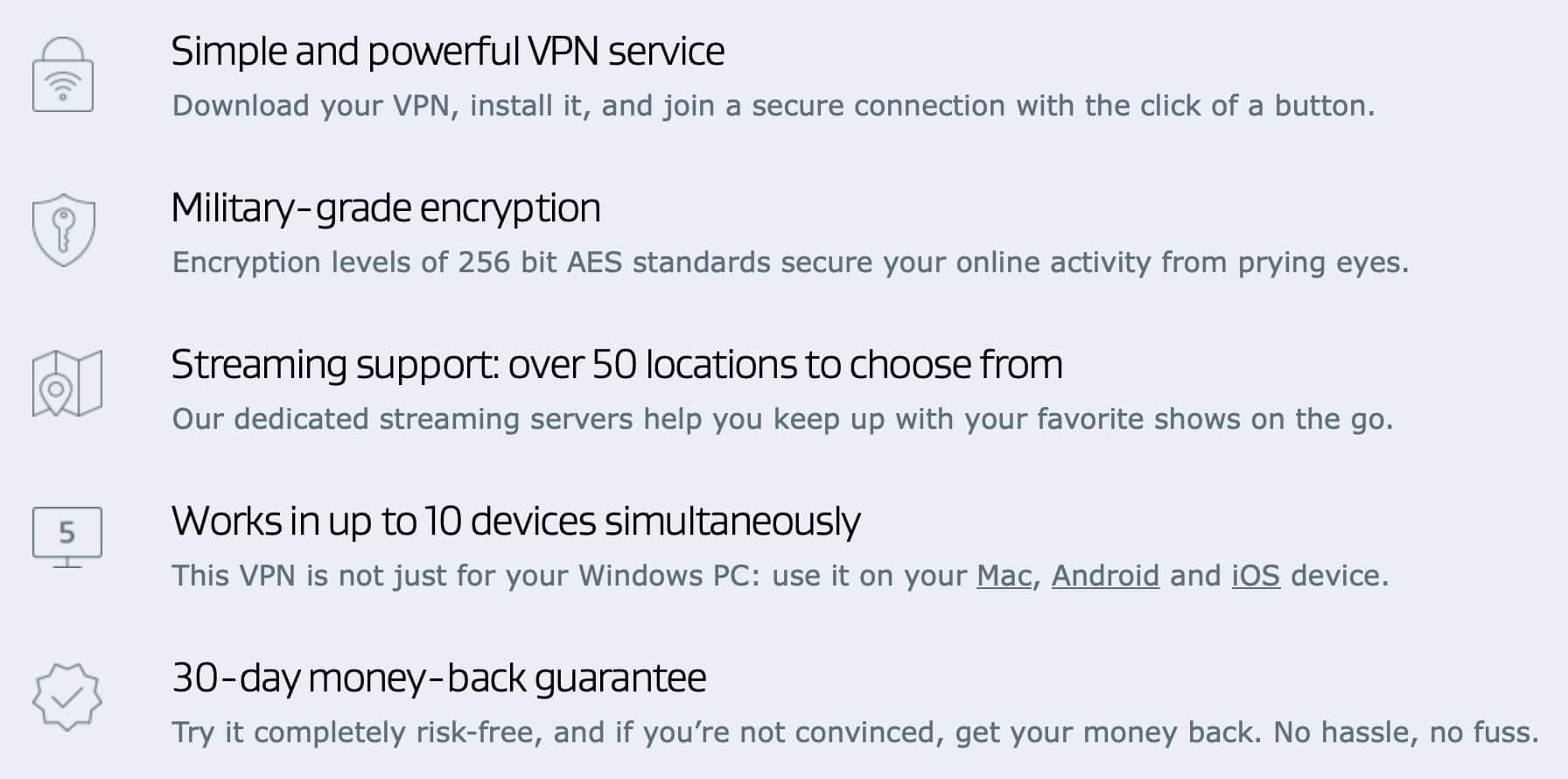 AVG VPN - Features