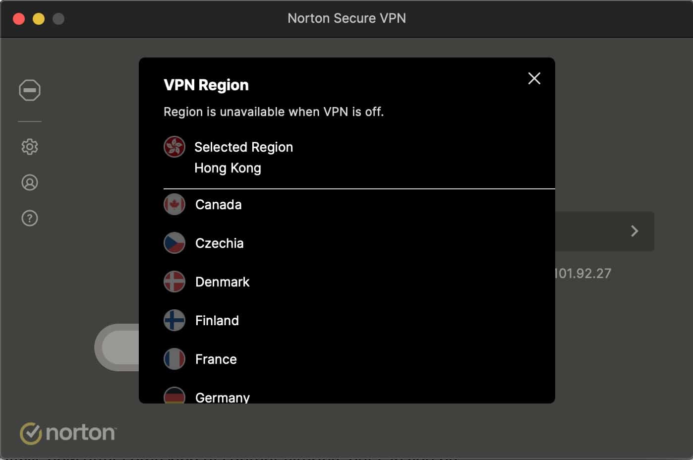 Norton VPN - App - Servers