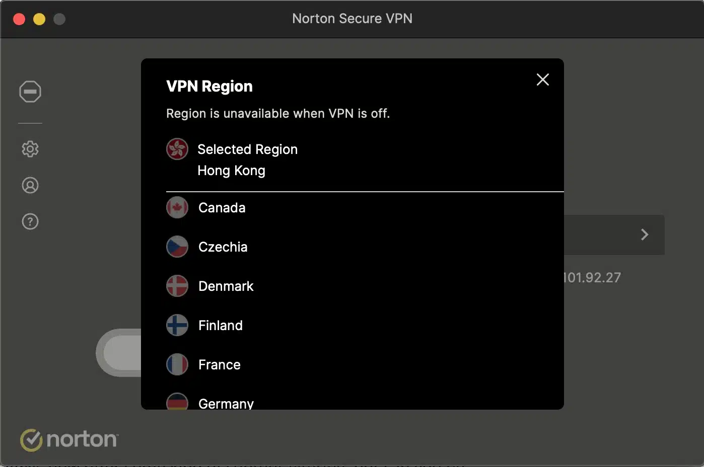 Norton VPN - App - Servers
