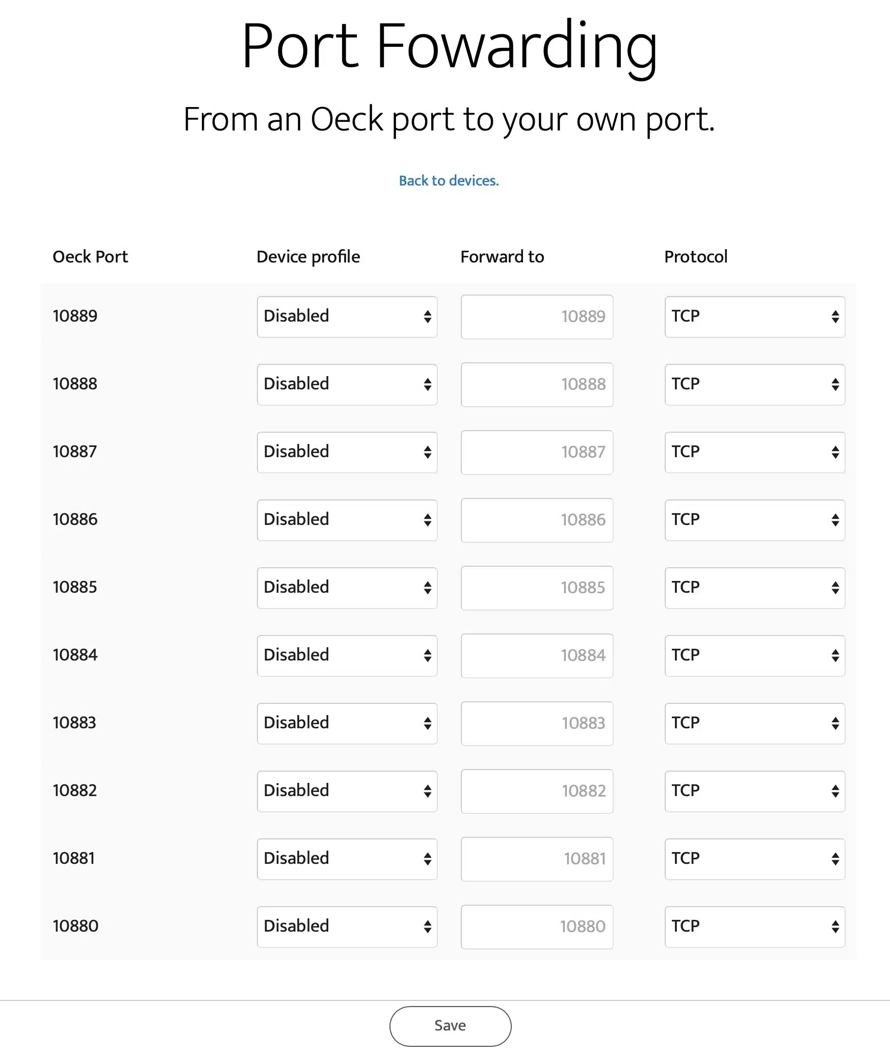 Oeck VPN - Port Forwarding 1