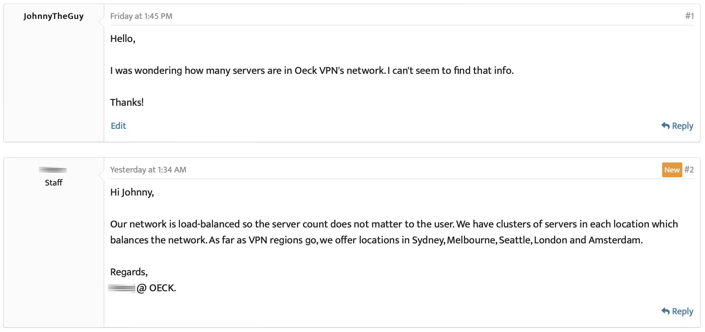 Oeck VPN - Servers