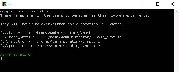 Cygwin - Copying skeleton files