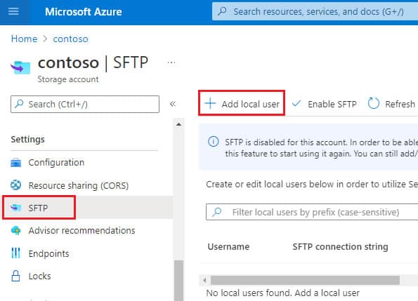 Microsoft Azure Add local user