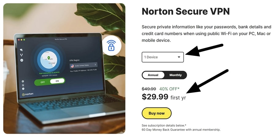 Norton Secure VPN pricing