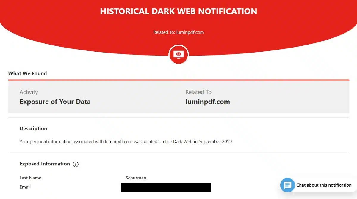 LifeLock dark web monitoring