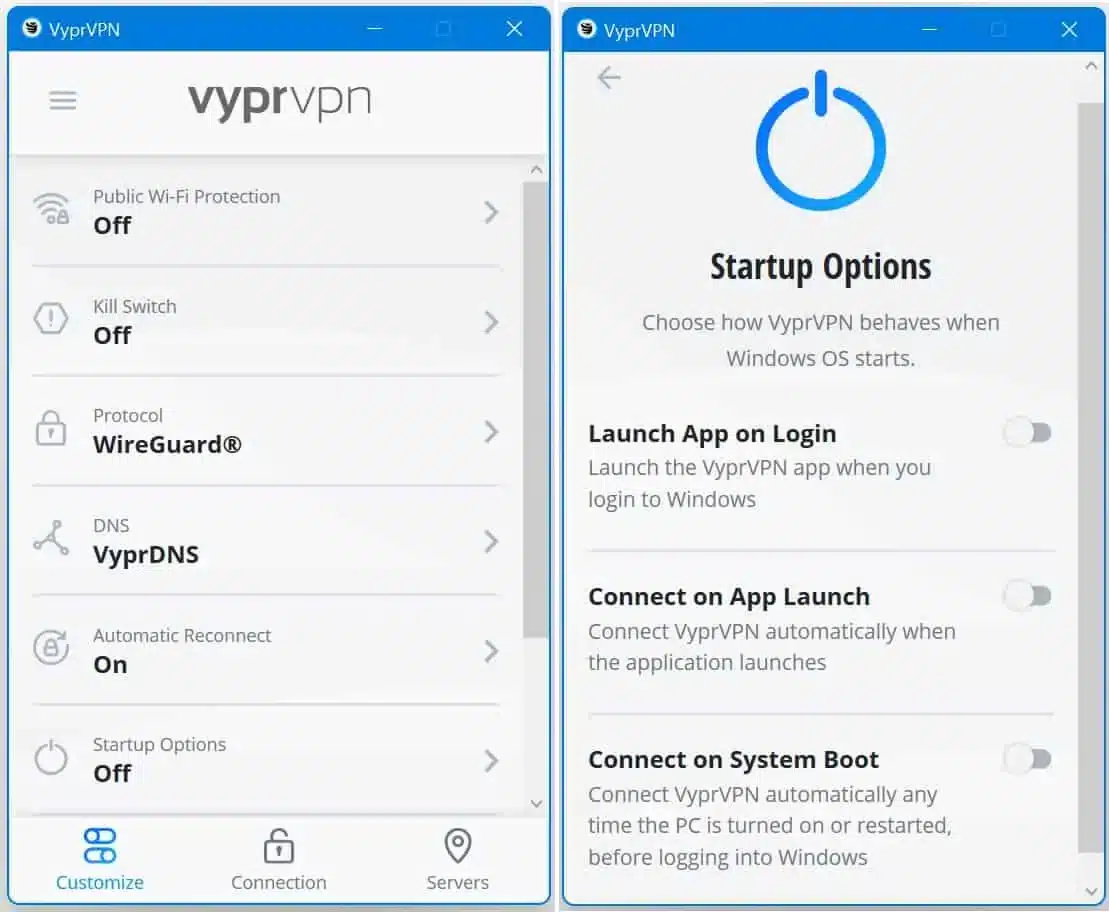 VyprVPN - App - Settings