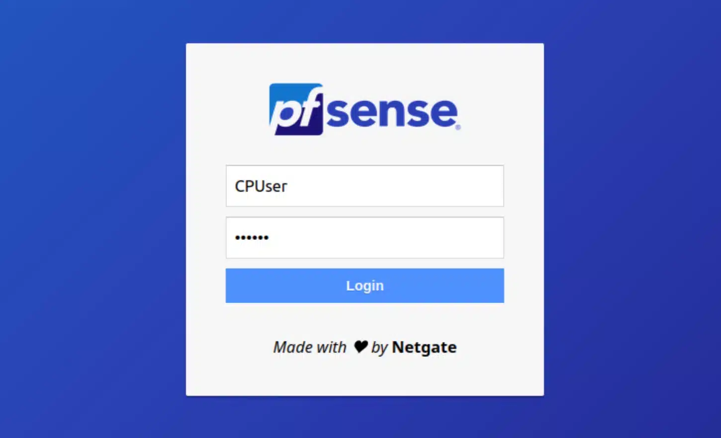 pfSense - Captive Portal - CPUser Login