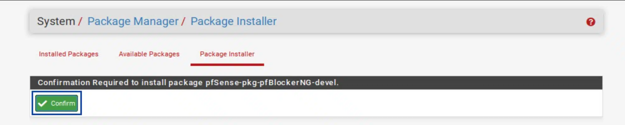 pfBlocker - Confirm Install